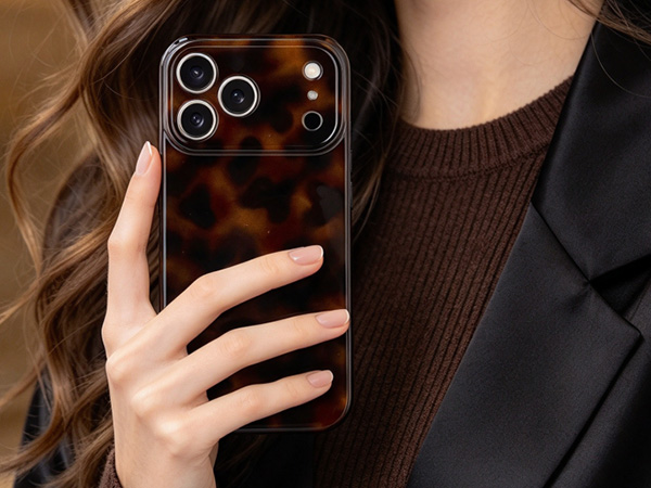 Wlxee for iPhone 17 Pro Max Case Aesthetic Tortoise Shell Leopard Pattern