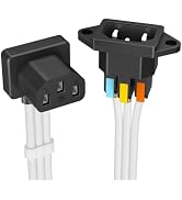 Up 90 Degree IEC C13 to C14 Power Cord for PSU Extension, 2ft (60cm) | 16AWG 10A, PTFE Jacket, De...