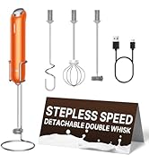 InstaWhisk Milk Frother with Variable Speed, Rechargeable Coffee Frother Wand with Detachable Dou...