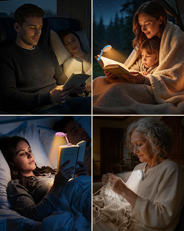 book light for reading travel kintting