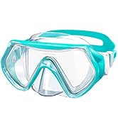 Kids Swim Goggles for Age 3-14, Snorkel Diving Mask Anti-Fog Clear View Swim Mask with Nose Cover...