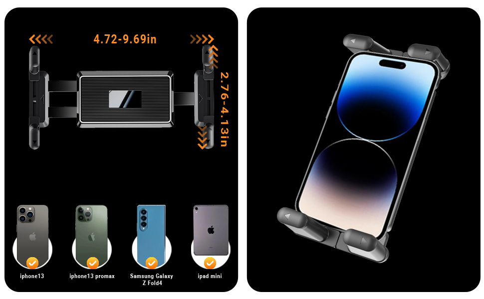 Upgraded car mobile phone holder, 5-in-1 multifunctional 360-degree rotating mobile phone holder