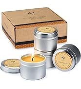 DEYBBY Pure Beeswax Emergency Candle Set of 4 - Natural Honey Scented Travel Tin