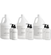 Gallon Shampoo Conditioner and Body Wash Refillable Set with 10.14 oz Matching Pump Bottles 9Pcs ...