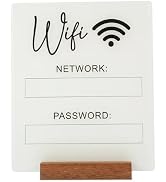 1Pc White WiFi Password Sign,Acrylic Table WiFi Sign for Home,Chalkboard Style WiFi Password Sign...