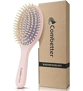 Pink Bamboo Hair Brush for Women,Kid- Detangling Brush for Curly, Long, Thick, Wet & Dry Use, Sca...