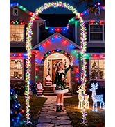 Lomotech Christmas Light Arch - 9.5Ft 460 Leds Iron Pole Archway 8 Modes Waterproof Christmas Lig...