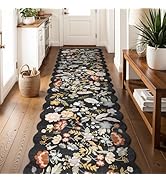 3x12ft Long Hallway Runner Rug - Non Slip Washable Floral Floor Runner for Kitchen Entryway Bathr...