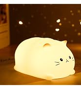 ZKLiLi Night Light, Cute Cat Nursery Lights USB Rechargeable Cat Lamp Nightlight Birthday Christm...