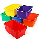 Nicunom 6 Pack Cubby Bin Storage Bins, Multi-Purpose Plastic Storage Bins Stackable Organizer Sto...