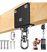 SELEWARE Punching Bag Hanger for Heavy Bag, 1000LB Capacity 360° Rotation Wood Beam Boxing Bag Mo...