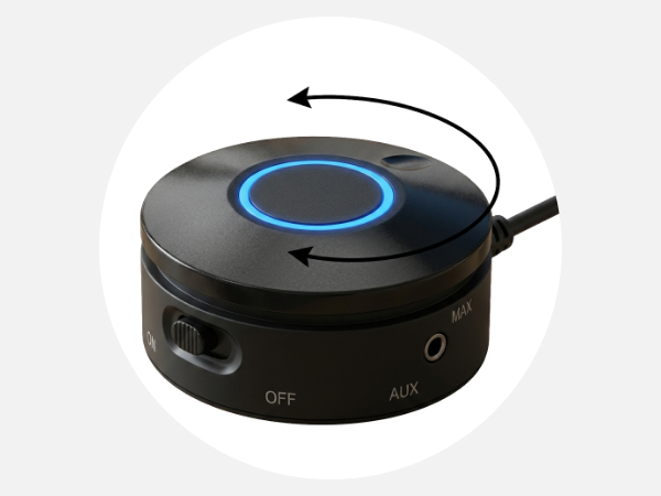 Adjust the volume through the control pod of the CA-3090 Speaker System of Cyber Acoustics