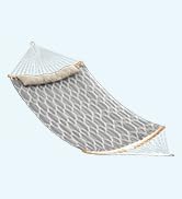 SONGMICS Hammock, Quilted Double Hammock with Padded Pillow, 78.7 x 55.1 Inches, 495 lb Weight Ca...