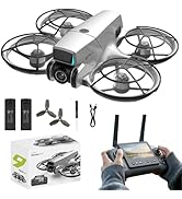 Brushless Motor Drone with Dual Lens, 4.3 Inch Screen Remote Controller, Optical Flow Positioning...