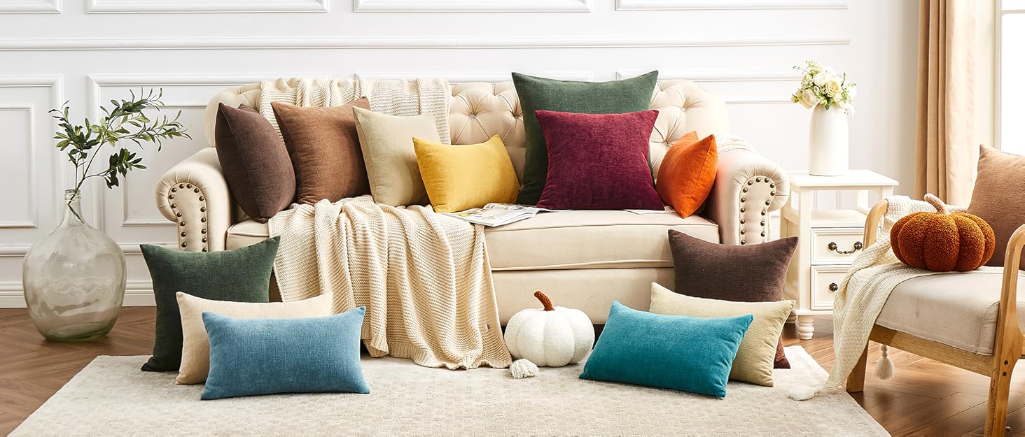 Chenille throw pillow covers