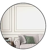 Beauty4U 28" Wall Circle Mirror for Bathroom, Black Round Mirror for Wall, 28 inch Hanging Round ...