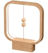 Allocacoc Heng Balance Lamp Portable; Square Light Wood, USB-C Rechargeable, Magnetic Gravity Int...