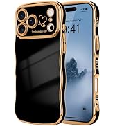 LCHULLE for iPhone 17 Pro Max Case for Women Girls, Cute Wave Frame Curly Shape with Love Heart P...