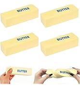4PCS Butter Squishy, Super Soft Butter-Shaped Slow Rising Squishy, Stress Relief Anxiety Relaxati...