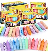 Toidgy 36 PCS Sidewalk Chalk for Kids in 6 Packs, 18 Colors, Outdoor Sidewalk Chalk for Toddlers ...