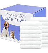 CHANHOO Disposable Pet Bath Towel,15 PCS Portable Pet Grooming Towels,11.8 x 21.6 inch Convenient...