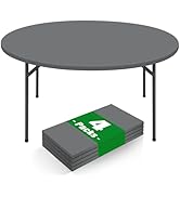 Moosfor Round Spandex Tablecloth 4 Pack, Elastic Fitted Waterproof Tablecloths for 45"-56" Tables...