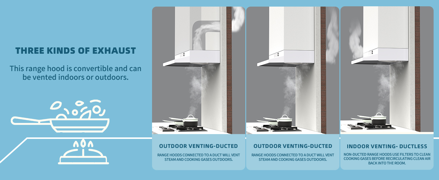 ductless range hood ducted convertiable ventless range hood white range hood