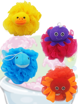 animal bath puff cute