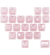 TYRIXKI 21 Keys Crystal Jelly Transparent Keycaps, PC Material Meow Meow Squad Cute Heart Shaped ...