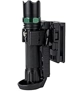 TACNEX Quick Release Flashlight Holder w/MOLLE Vest Clip Tactical Torch Holster Carrier Rotatable...