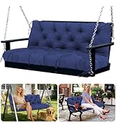 SXBFHGH Swing Cushions 3 Seater Replacement Waterproof Outdoor Porch Swing Cushion with Backrest ...