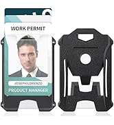 Uniclife 2 Pack Heavy Duty Badge Holder Vertical Hard Plastic Case with Clear Window and Tight Cl...