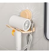 Hair Dryer Holder, Reusable Blow Dryer Stand with Vacuum Suction & Adhesive, Self Adhesive Hair D...