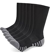 GRAPMKTG 6 Pack Cotton Crew Athletic Socks Men Women Cushioned Boot Work Socks Moisture Wicking H...