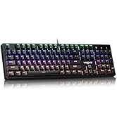 wegear Mechanical Gaming Keyboard with Blue Switch, 104-Key Full Size RGB Backlit Wired Keyboard(...