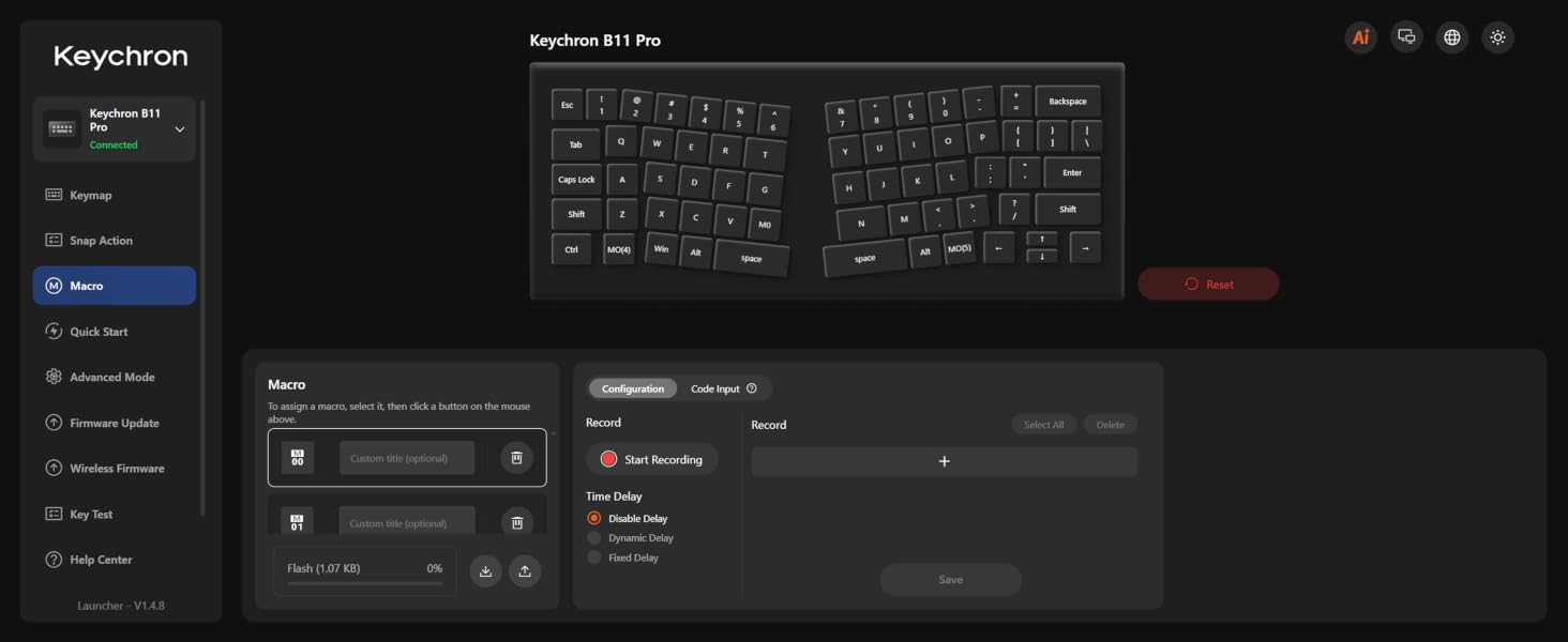 Keychron B11 Pro Ultra-Slim Wireless Foldable Keyboard