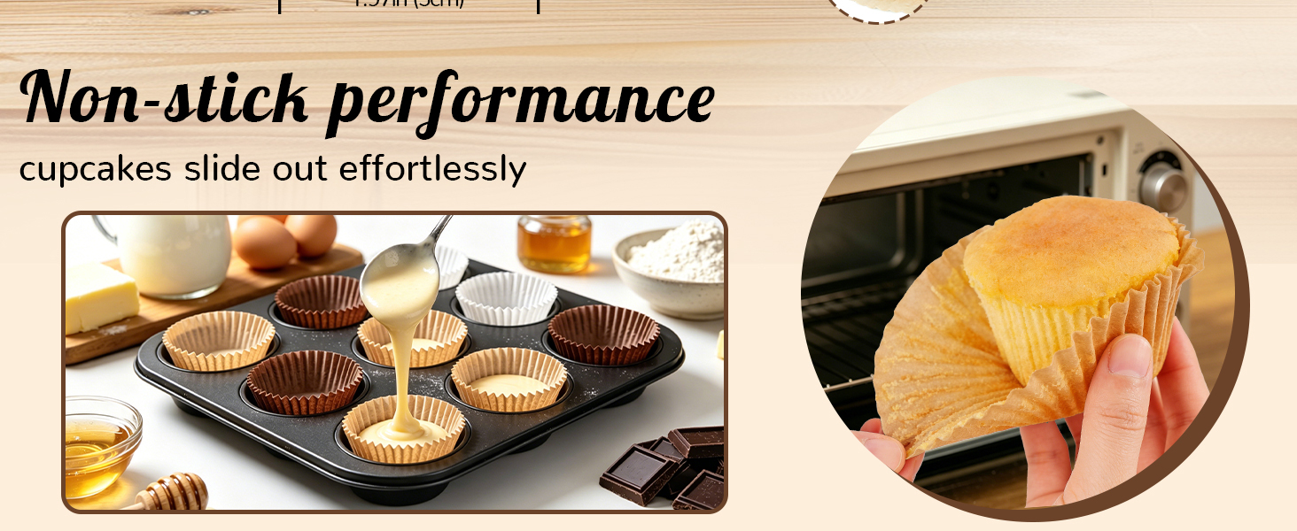 Cupcake Liners Non-stick performance
