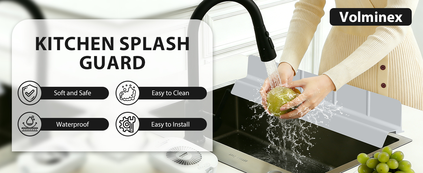 sink guard splash kitchen water silicone strip front edge mat faucet premium protectors backsplash