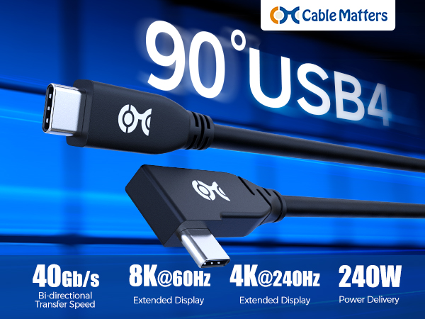 90 Degree Angled USB4 Cable