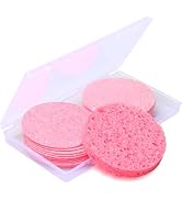 Ocim 30Pcs Facial Sponges Compressed,Face Sponges for Cleansing and Exfoliating with Case,Pink