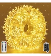 Guhope Christmas Lights 600LED 98FT, Waterproof Outdoor String Lights with Remote and Timer, 8 Mo...