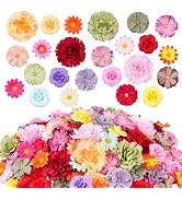 210 Pcs Mini Silk Flower Heads Small Fake Rose Daisy Faux Flowers Bulk for Crafts Artificial Loos...