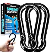 PAMAZY 2Pcs 4In Spring Snap Hooks 700LBS Capacity, Carabiner Clip, Heavy Duty Rope Connector, Qui...