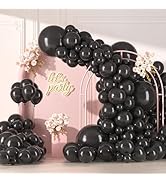 146pcs Black Balloons Garland Arch Kit, 18 12 10 5 Inch Different Size Pack Latex Party Balloons ...