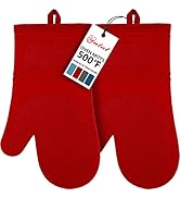 Yutat Silicone Oven Mitts, Oven Gloves with Non-Slip Silicone, 600 Degree Heat Resistant, Soft Co...