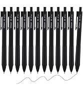 YISAN Black Gel Pens 12 Pack,Black Ink Pens Fine Tip 0.7 mm,Journal Pens Fast Dry,Retractable,Smo...