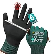 ANSI A4 Cut Resistant Work Gloves for Men,6 Pairs Pack.Touchscreen Micro Nitrile Coated,Anti-Slip...