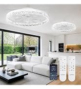 addlon 2 Pack Ceiling Fans with Lights and Remote, 20 Inch Low Profile Ceiling Fans, 3000-6000K D...