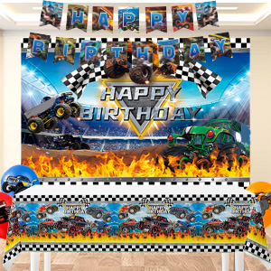 monster truck birthday decorations