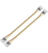 BTF-LIGHTING FCOB COB FOB Flexible High Density CCT LED Strip 10MM Connector Kit 2PCS Dual Single...